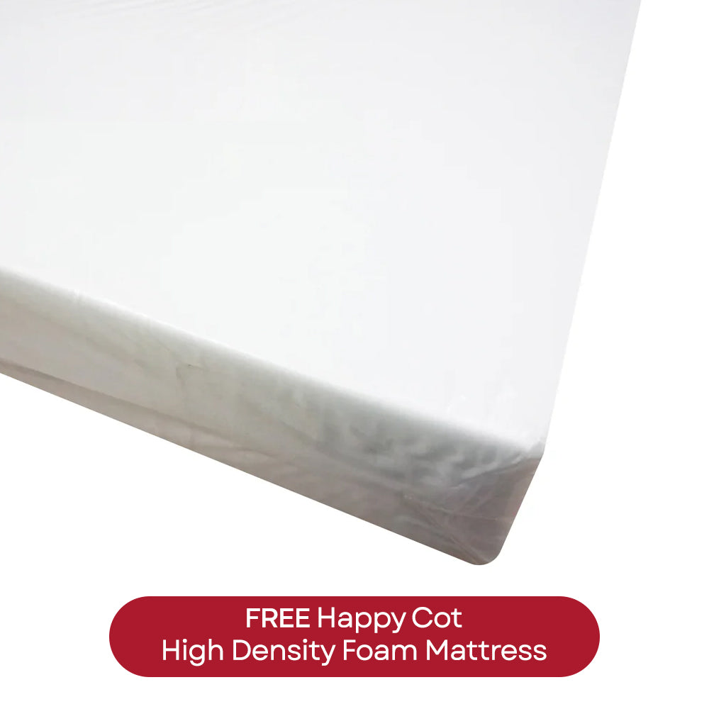 Happy Cot Happy Wonder 5-in-1 Convertible Baby Cot with Free Mattress