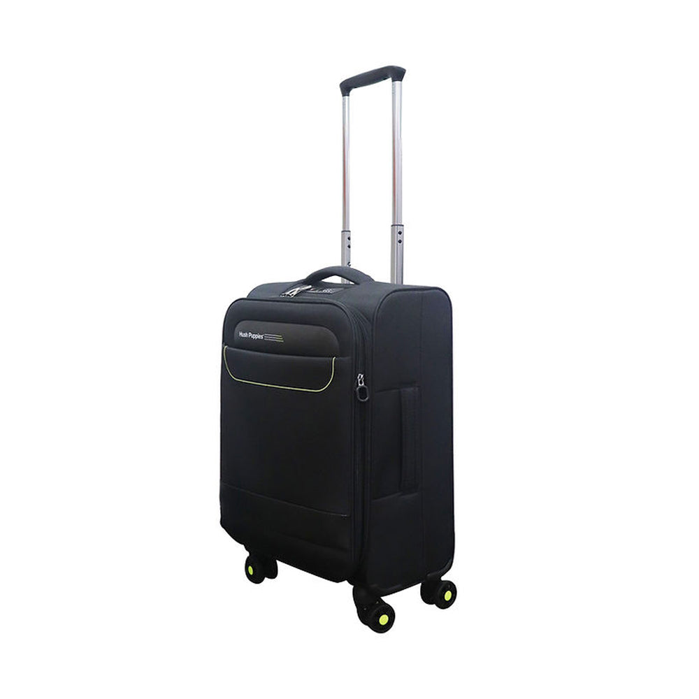 Hush Puppies HP69-3145 19" SUPER LIGHT Soft Case Spinner Luggage - Expandable, Anti-Theft Zipper, TSA Lock - Black