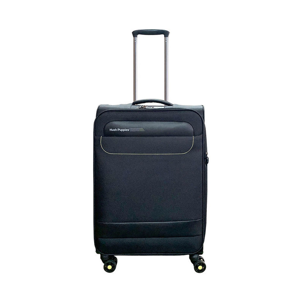 Hush Puppies HP69-3145 24" SUPER LIGHT Soft Case Spinner Luggage - Expandable, Anti-Theft Zipper, TSA Lock - Black
