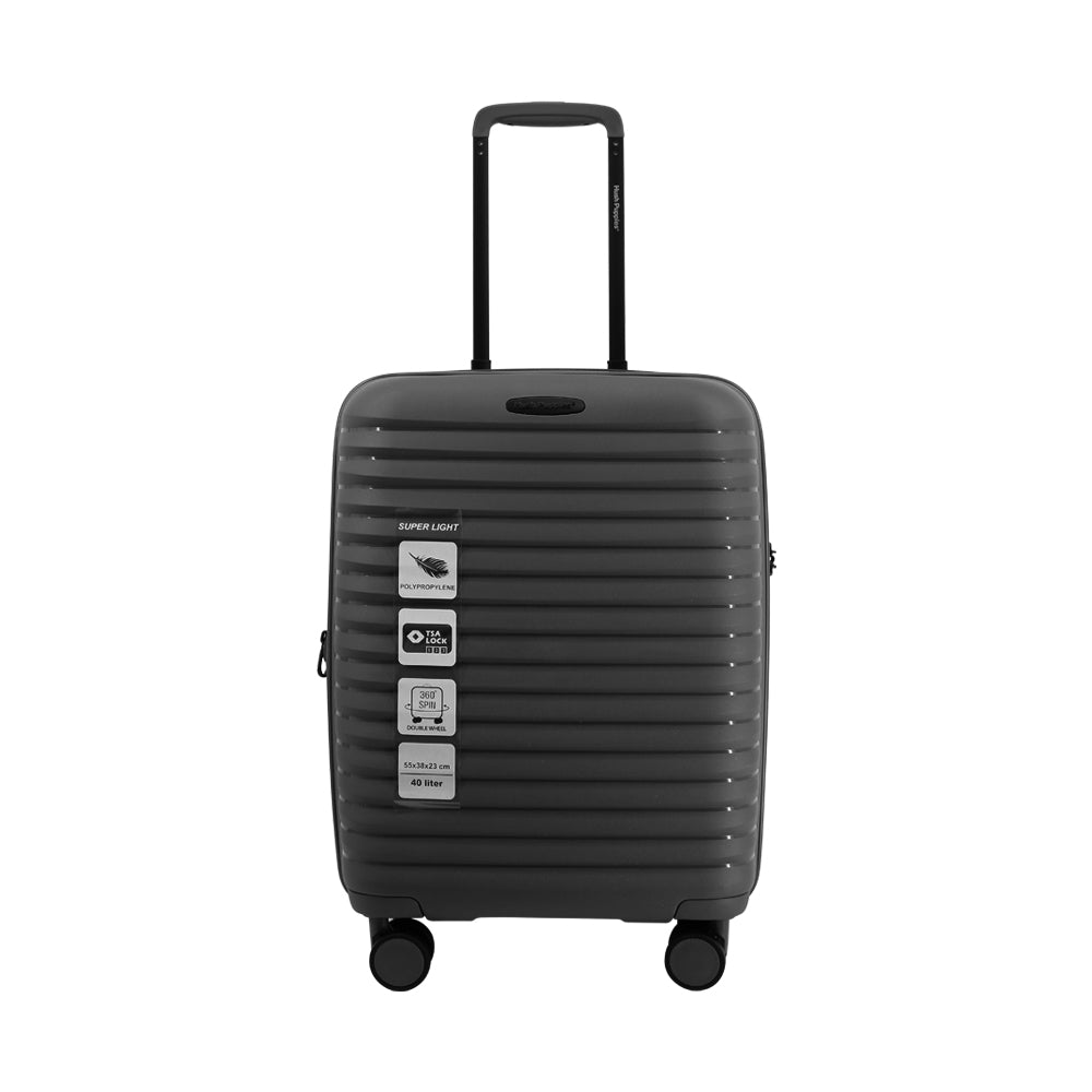 Hush Puppies HP69-4033 20"+24" Hard Case Spinner Luggage - Expandable, Anti-Theft Zipper, TSA Lock - Black