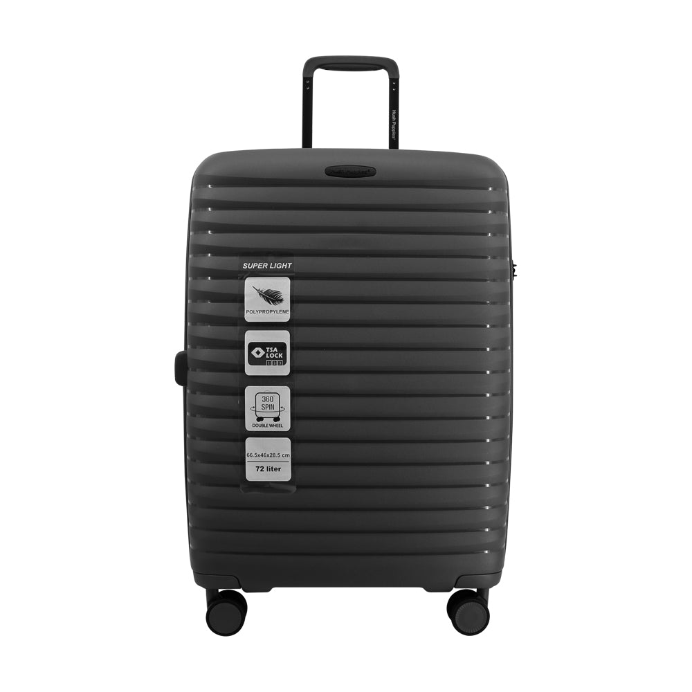 Hush Puppies HP69-4033 20"+24" Hard Case Spinner Luggage - Expandable, Anti-Theft Zipper, TSA Lock - Black