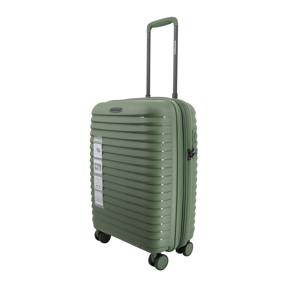 Hush Puppies HP69-4033 20"+24" Hard Case Spinner Luggage - Expandable, Anti-Theft Zipper, TSA Lock - Green