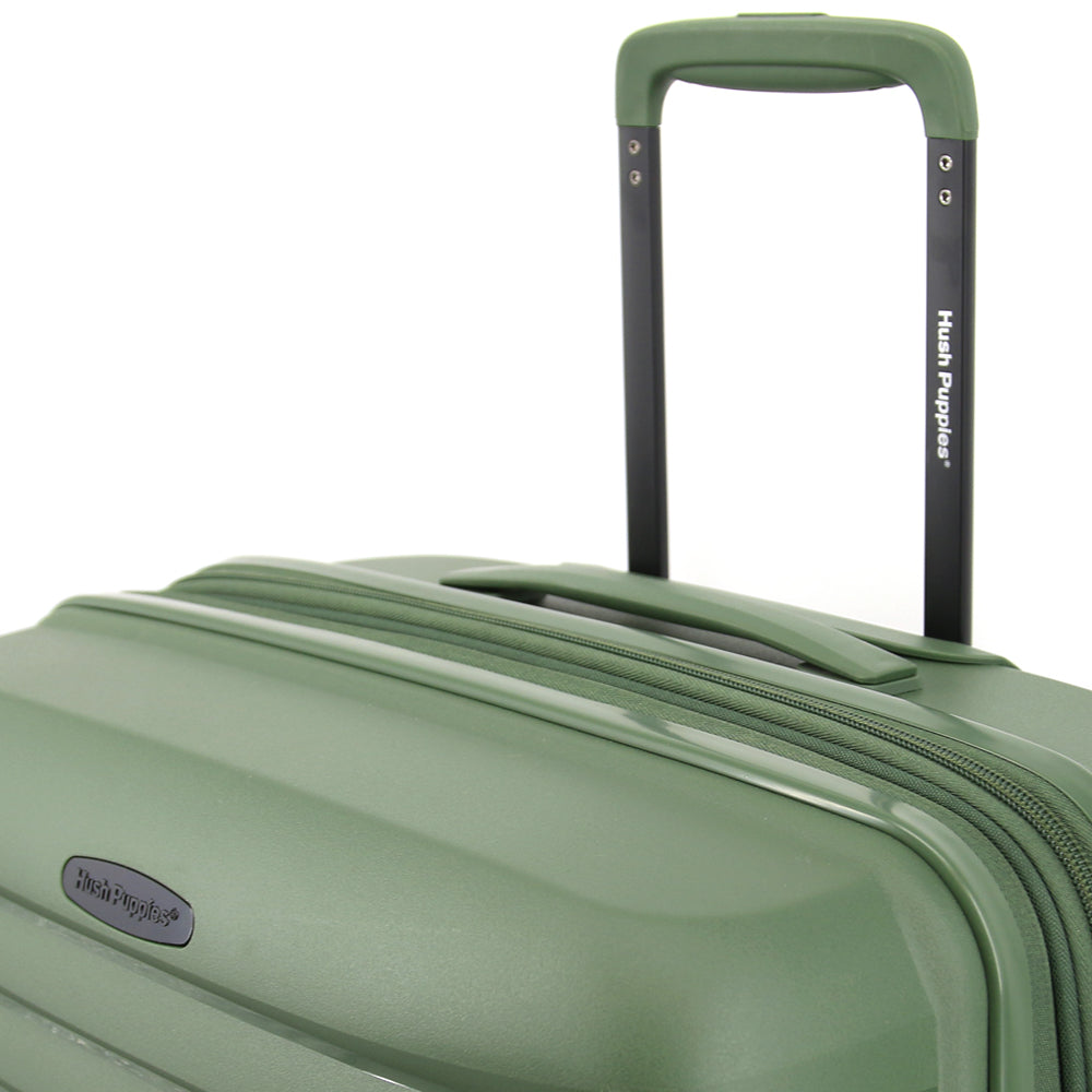 Hush Puppies HP69-4033 20"+24" Hard Case Spinner Luggage - Expandable, Anti-Theft Zipper, TSA Lock - Green