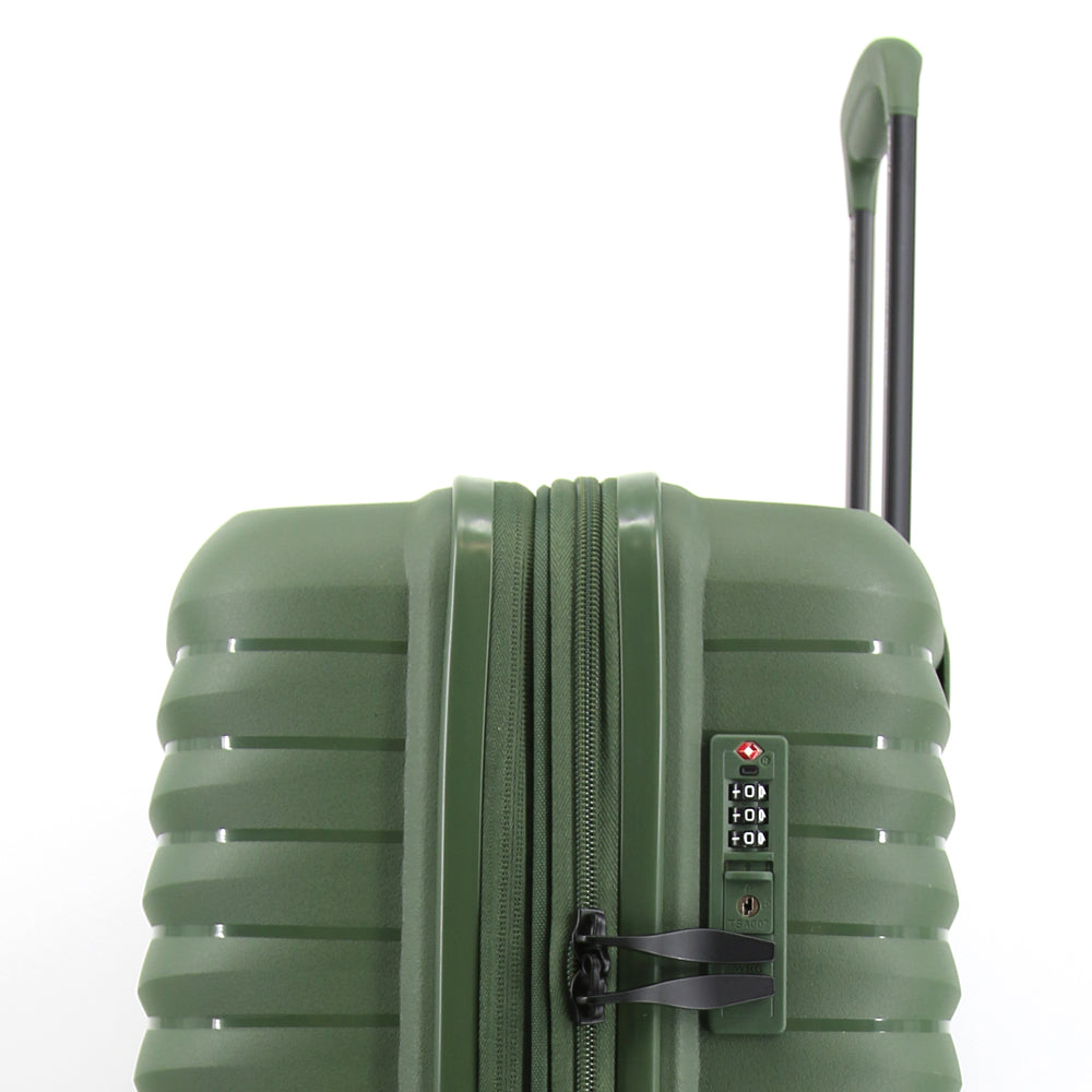 Hush Puppies HP69-4033 20"+24" Hard Case Spinner Luggage - Expandable, Anti-Theft Zipper, TSA Lock - Green