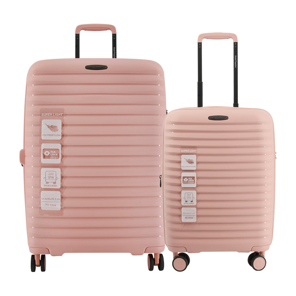 Hush Puppies HP69-4033 20"+24" Hard Case Spinner Luggage - Expandable, Anti-Theft Zipper, TSA Lock - Pink