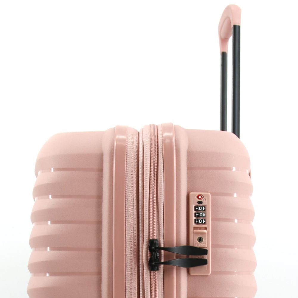 Hush Puppies HP69-4033 20"+24" Hard Case Spinner Luggage - Expandable, Anti-Theft Zipper, TSA Lock - Pink