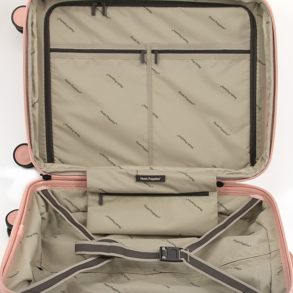 Hush Puppies HP69-4033 20"+24" Hard Case Spinner Luggage - Expandable, Anti-Theft Zipper, TSA Lock - Pink