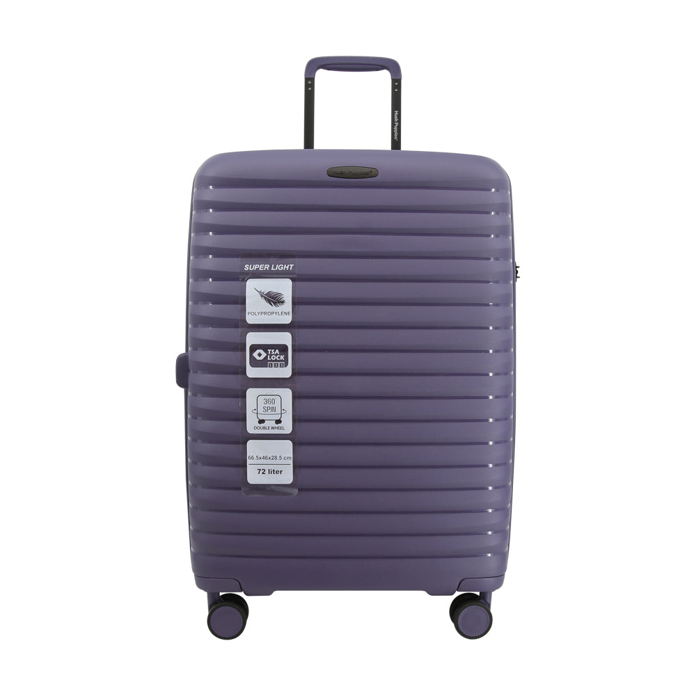 Hush Puppies HP69-4033 20"+24" Hard Case Spinner Luggage - Expandable, Anti-Theft Zipper, TSA Lock - Purple