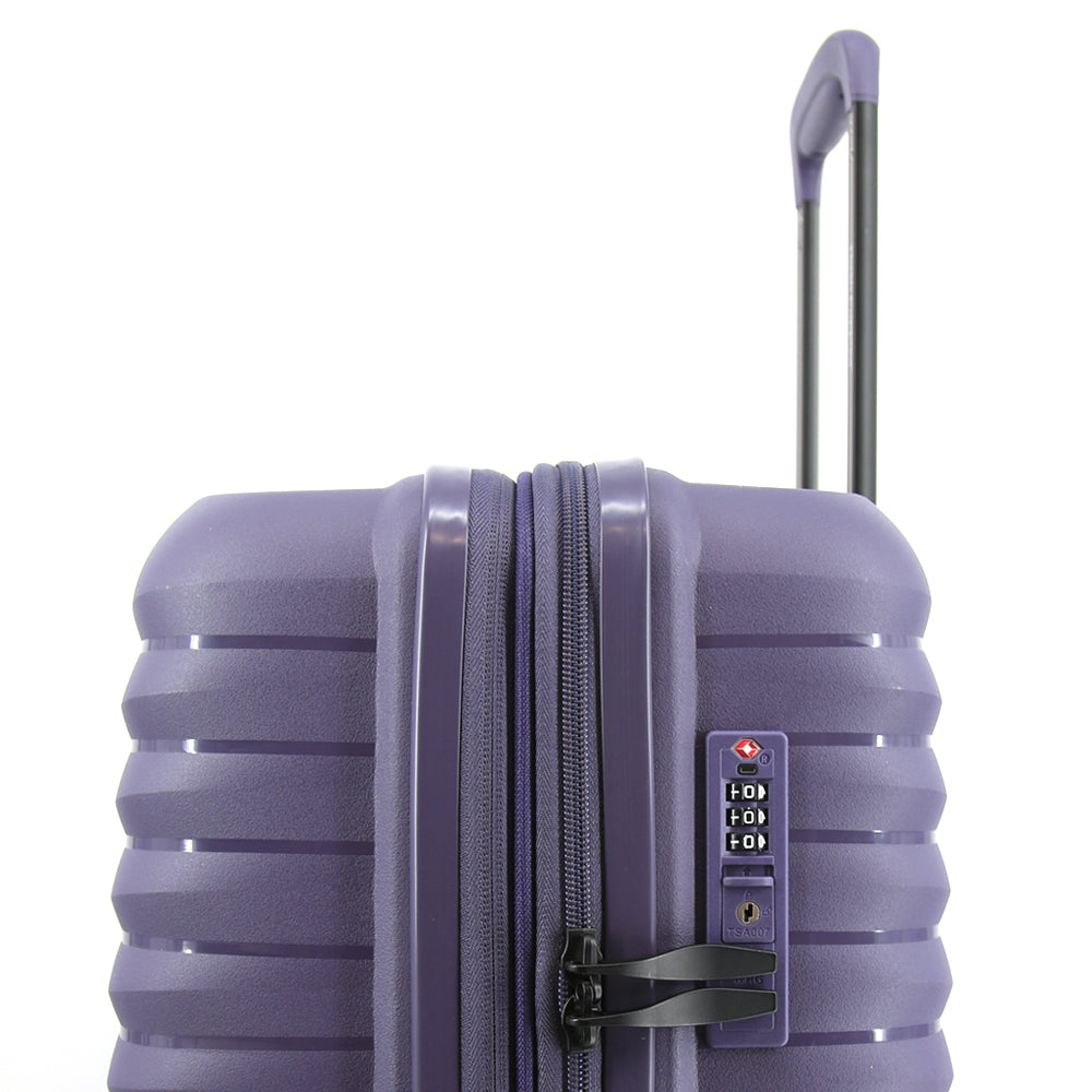 Hush Puppies HP69-4033 20"+24" Hard Case Spinner Luggage - Expandable, Anti-Theft Zipper, TSA Lock - Purple