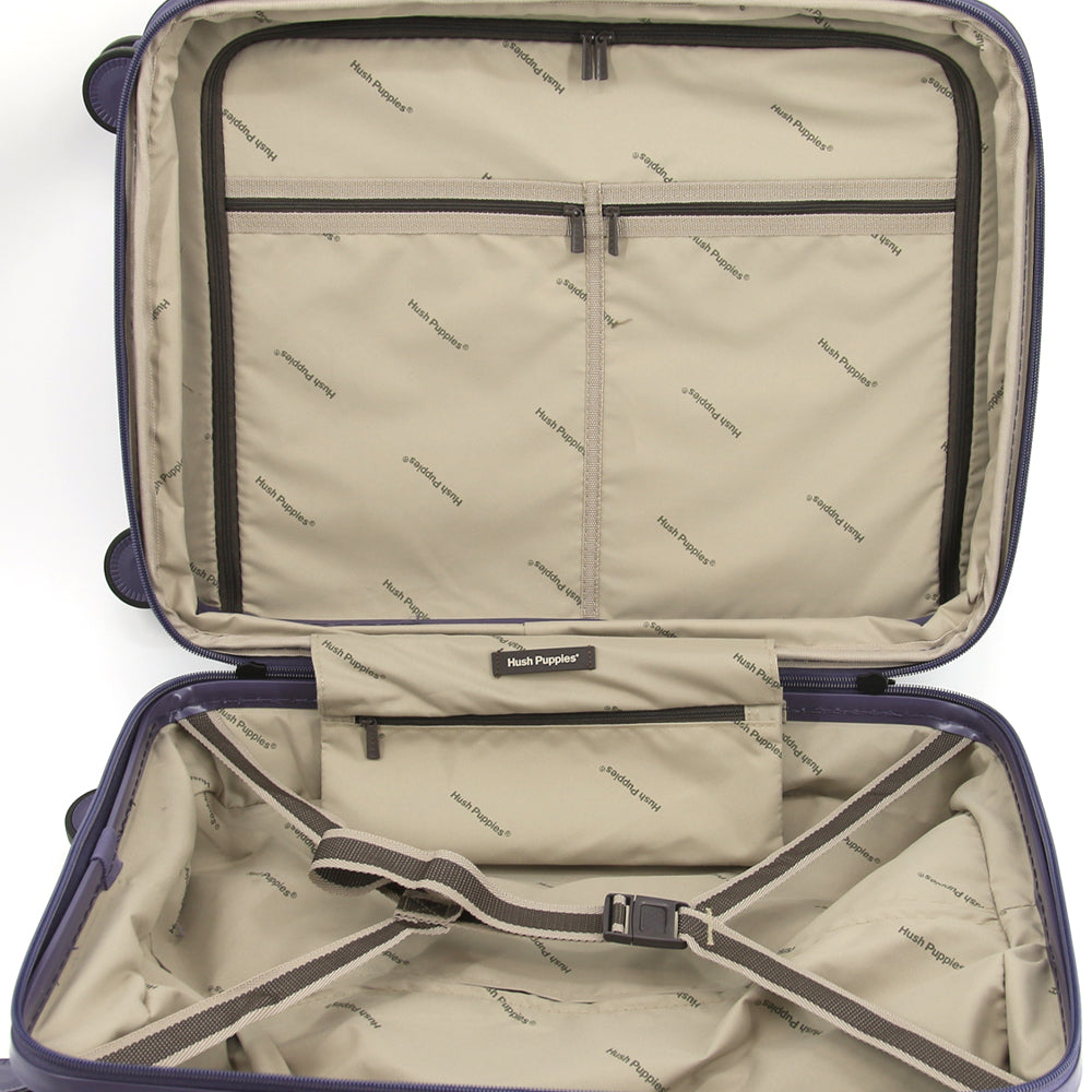 Hush Puppies HP69-4033 20"+24" Hard Case Spinner Luggage - Expandable, Anti-Theft Zipper, TSA Lock - Purple
