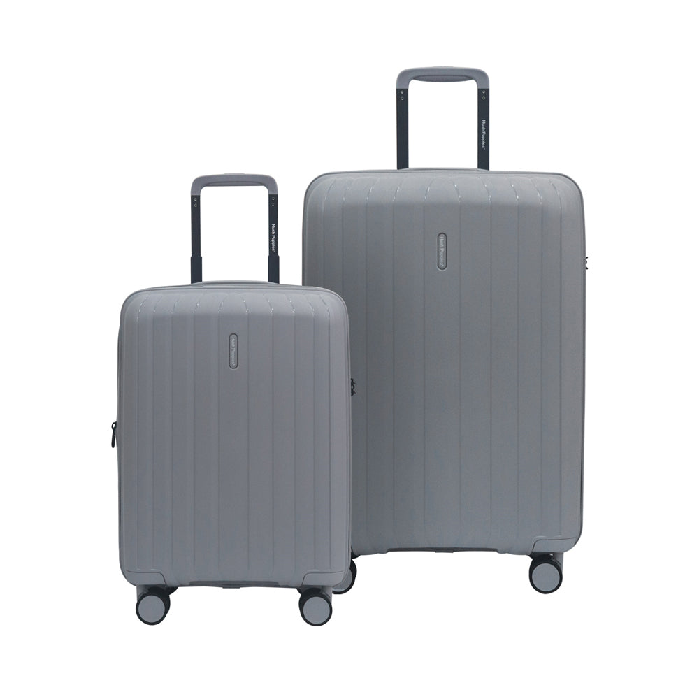 Hush Puppies HP69-4038 20"+24" Hard Case Spinner Luggage - Expandable, TSA Lock - Light Grey