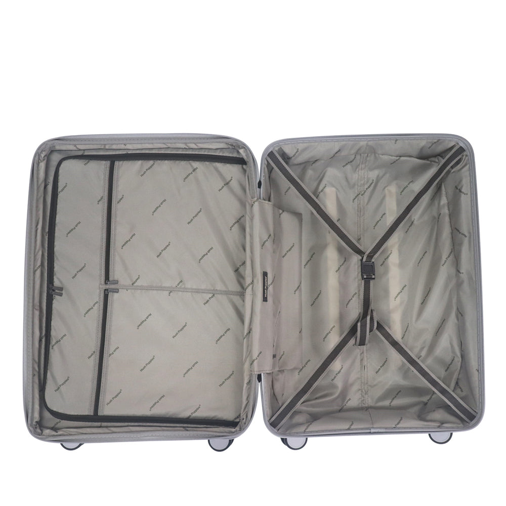 Hush Puppies HP69-4038 20"+24" Hard Case Spinner Luggage - Expandable, TSA Lock - Light Grey