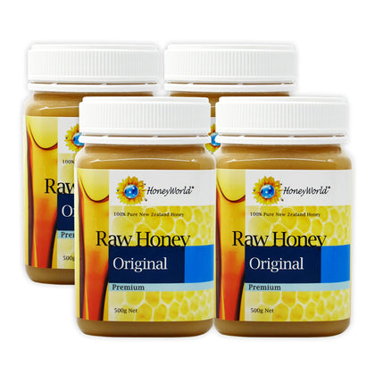 HoneyWorld Original Raw Honey 500g (Bundle of 4)