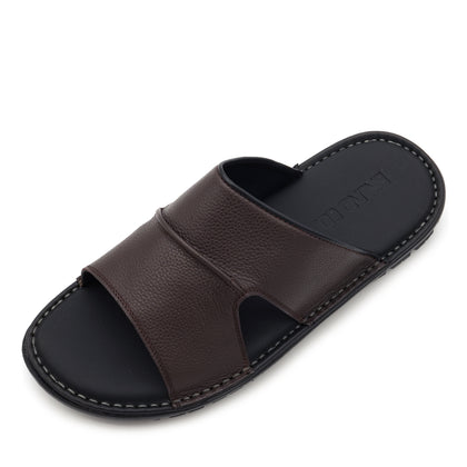 BRUNO CO. Caleb Men's Leather Sandals - Coffee