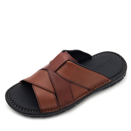 BRUNO CO. Cole Men's Leather Sandals - Tan
