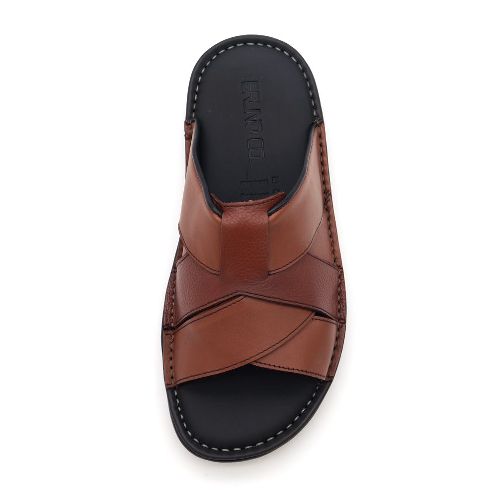 BRUNO CO. Cole Men's Leather Sandals - Tan