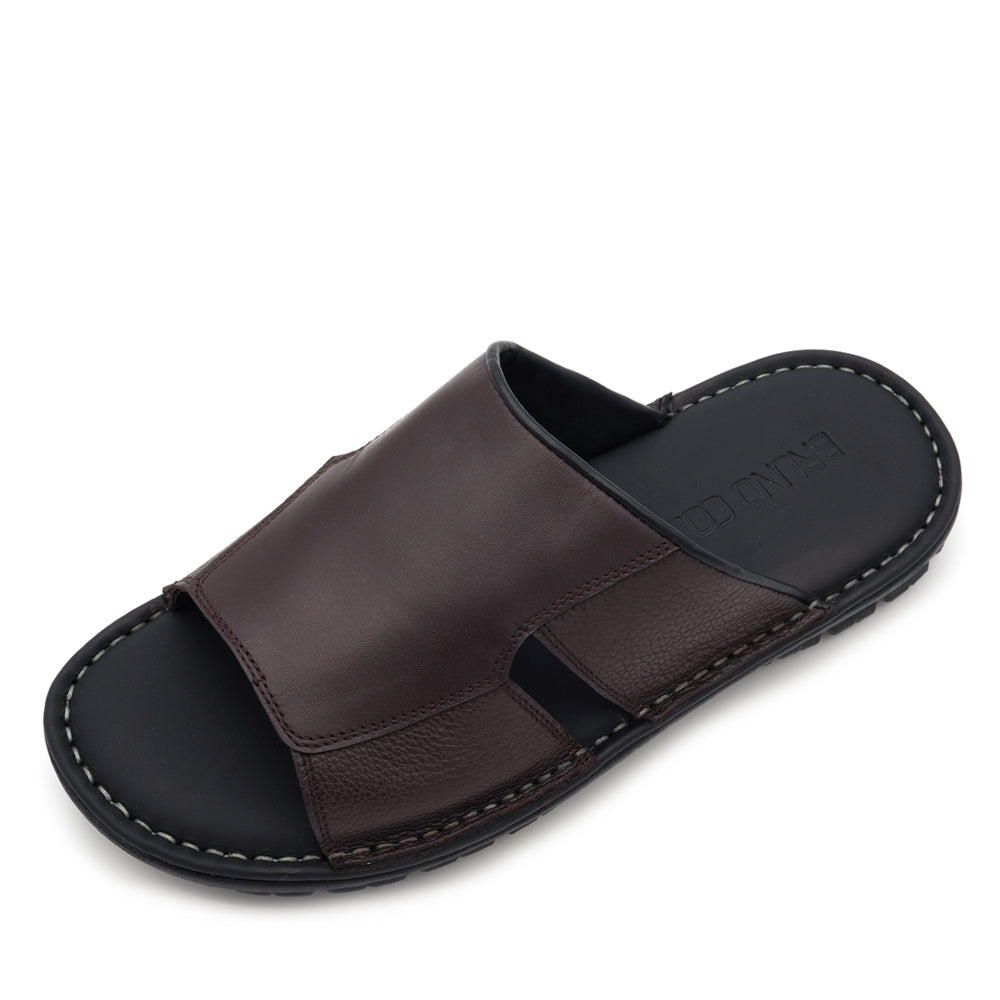 BRUNO CO. Carl Men's Leather Sandals - Coffee