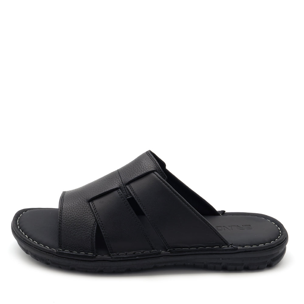 BRUNO CO. Calvin Men's Leather Sandals - Black