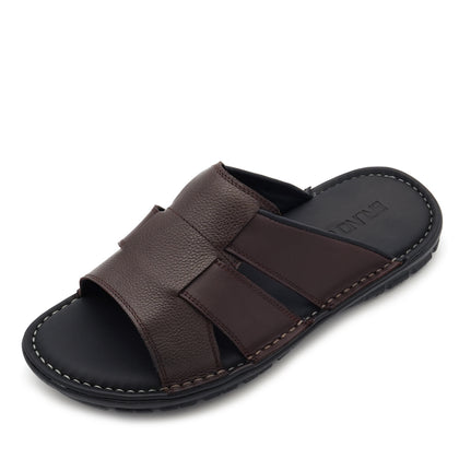 BRUNO CO. Calvin Men's Leather Sandals - Coffee