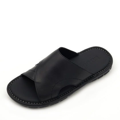 BRUNO CO. Cody Men's Leather Sandals - Black