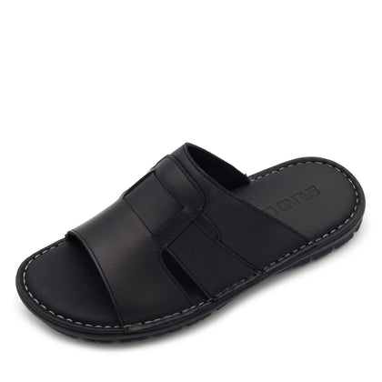 BRUNO CO. Connor Men's Leather Sandals - Black