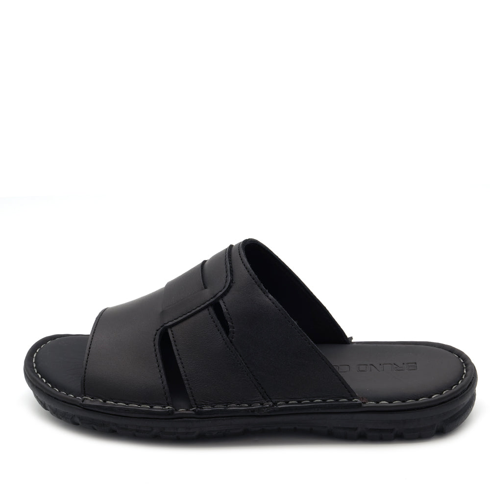 BRUNO CO. Connor Men's Leather Sandals - Black