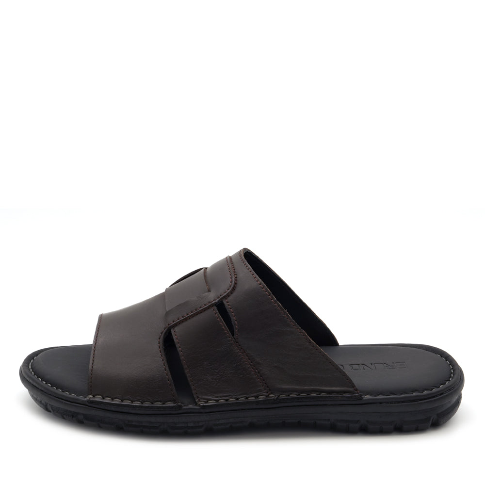 BRUNO CO. Connor Men's Leather Sandals - Coffee