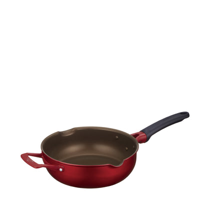 Thermos® KFJ-series 30cm Deep Non-Stick Frying Pans With Support Handle and Double Pouring Mouths (KFJ-030W)
