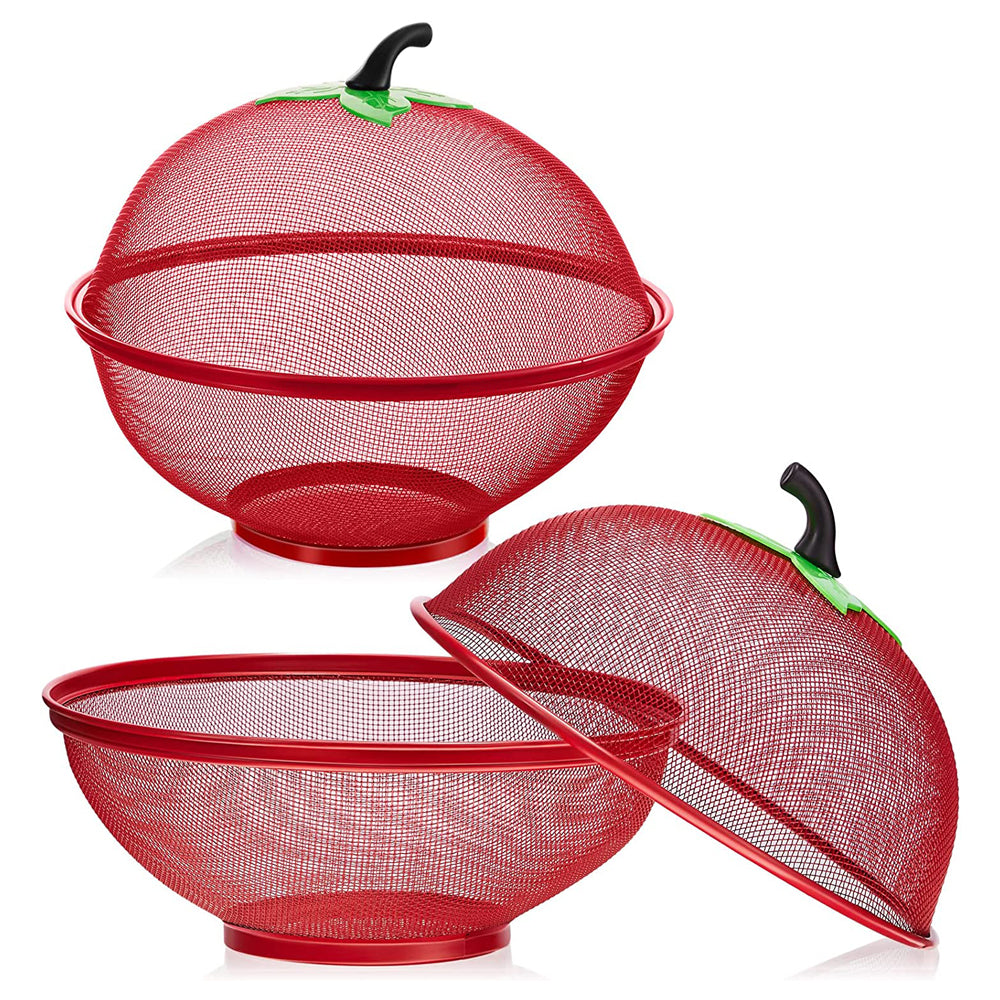 Kukeri Apple-Shaped Netting Food Cover / Fruit Basket - Red