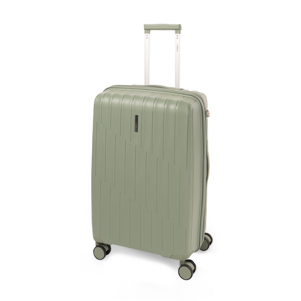LASELLE FLEXLITE 24" 100% Polypropylene Double-Wheel Expandable Hard Case Spinner Luggage with Anti-Theft Zipper & TSA Lock - Jade