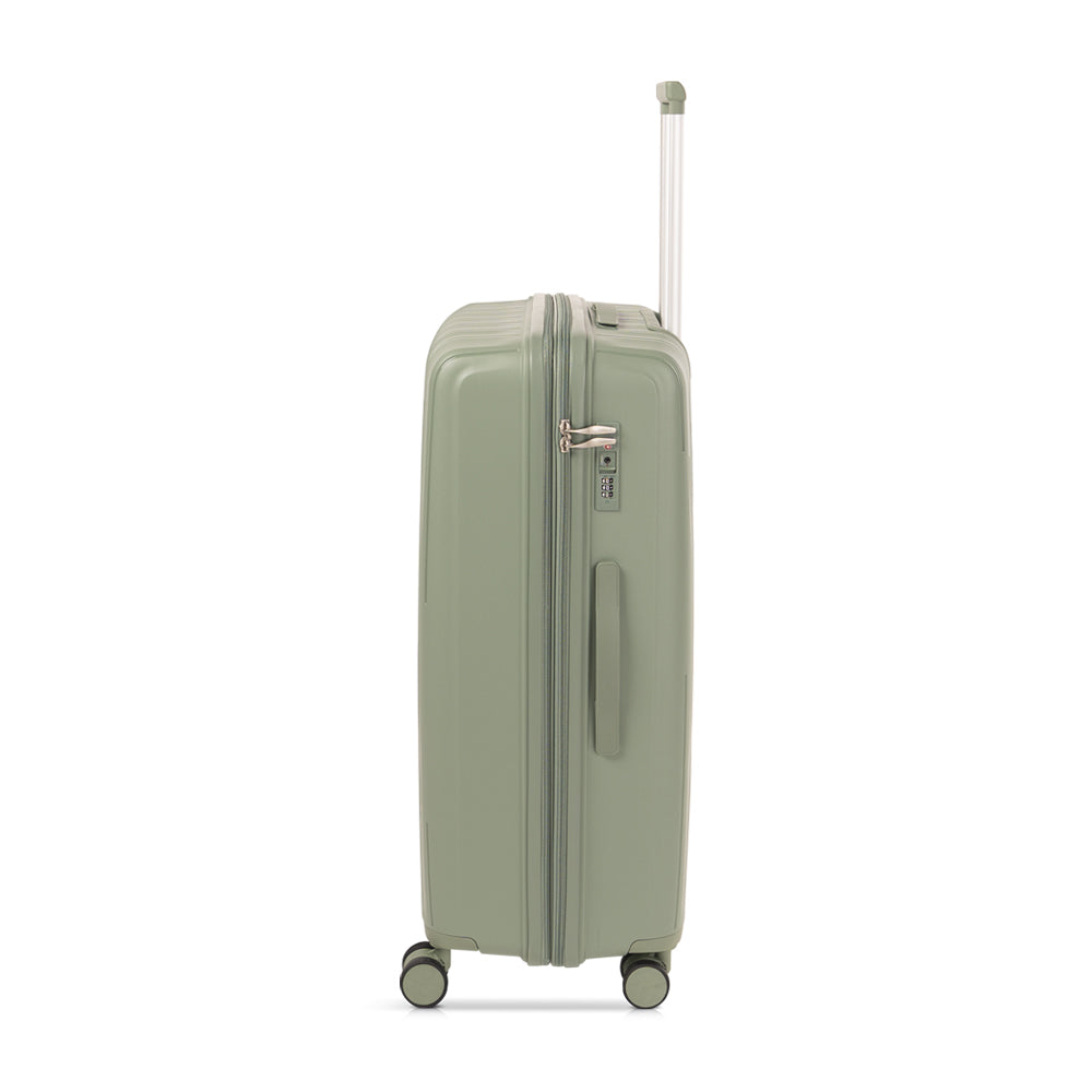 LASELLE FLEXLITE 28" 100% Polypropylene Double-Wheel Expandable Hard Case Spinner Luggage with Anti-Theft Zipper & TSA Lock - Jade