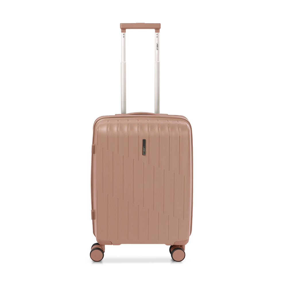 LASELLE FLEXLITE 20" 100% Polypropylene Double-Wheel Expandable Hard Case Spinner Luggage with Anti-Theft Zipper & TSA Lock - Rosewood