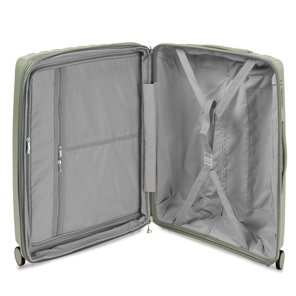 LASELLE FLEXLITE 28" 100% Polypropylene Double-Wheel Expandable Hard Case Spinner Luggage with Anti-Theft Zipper & TSA Lock - Tangerine