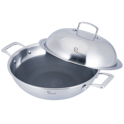 La gourmet GaLactic 32cm 5-ply Stainless Steel with Honeycomb Non-stick Wok (LGGC342904)