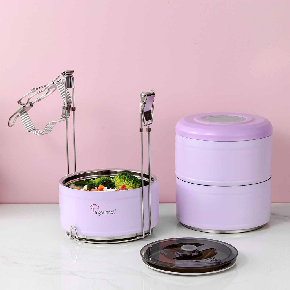 ONLINE EXCLUSIVE] La gourmet 2.1L 3 Tier Tin Carrier - Periwinkle