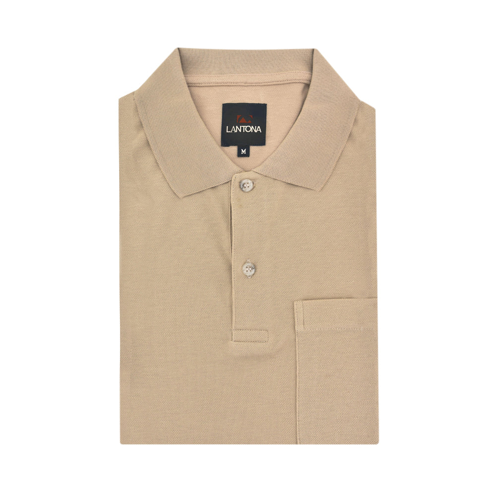 Lantona Short Sleeved Polo - Beige