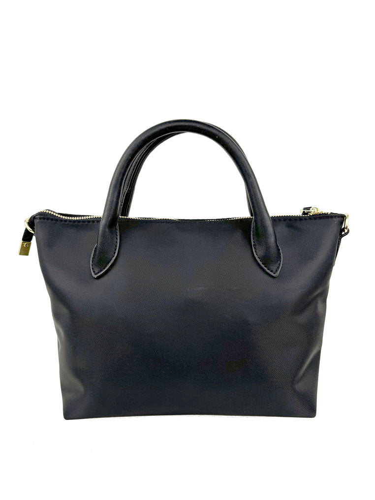 Mel&Co Nylon Satchel Bag With Webbed Strap - Black