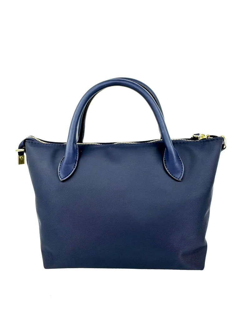 Mel&Co Nylon Satchel Bag With Webbed Strap - Navy