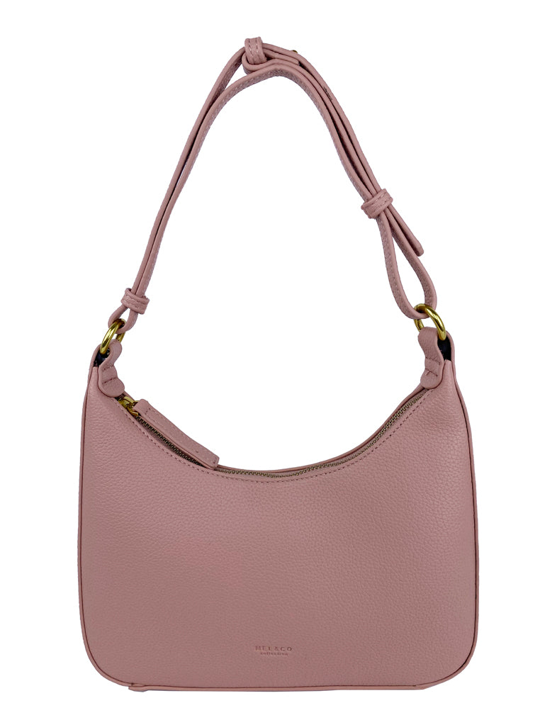Mel&Co Pebbled Crescent Bag - Muted Pink