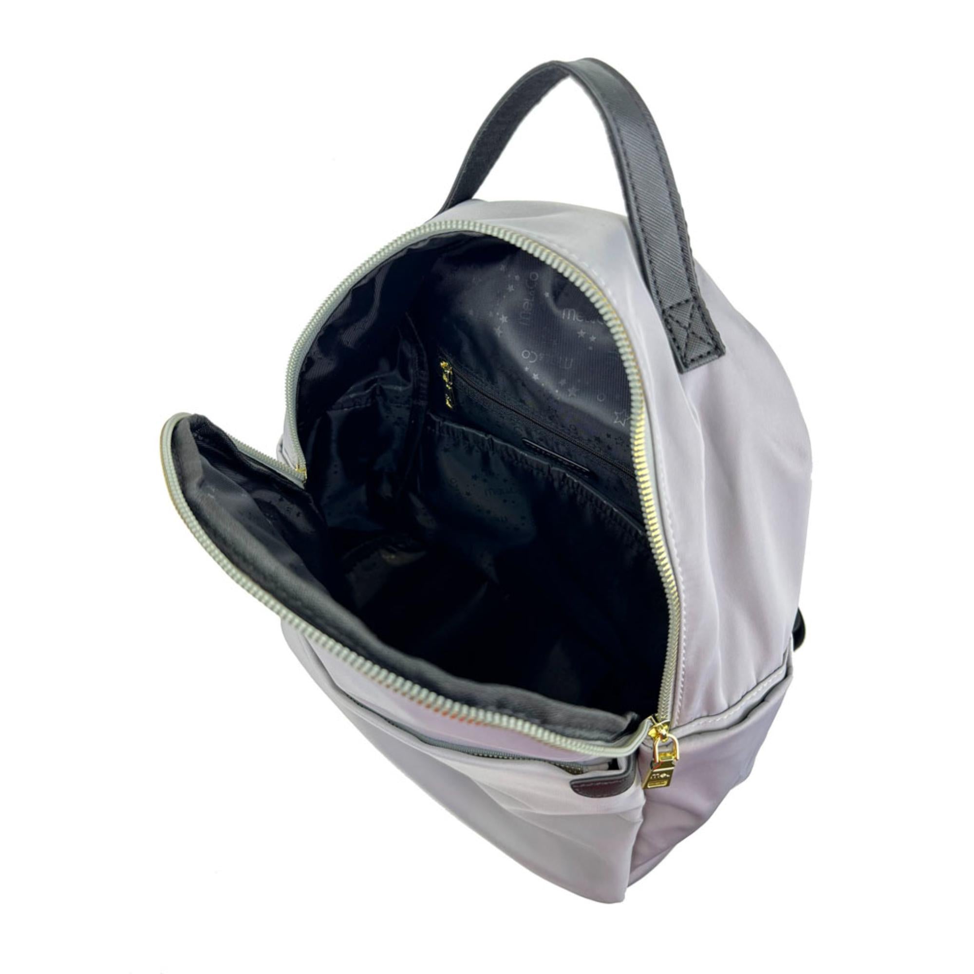 Mel&Co Basic Nylon Round Top Backpack- Grey