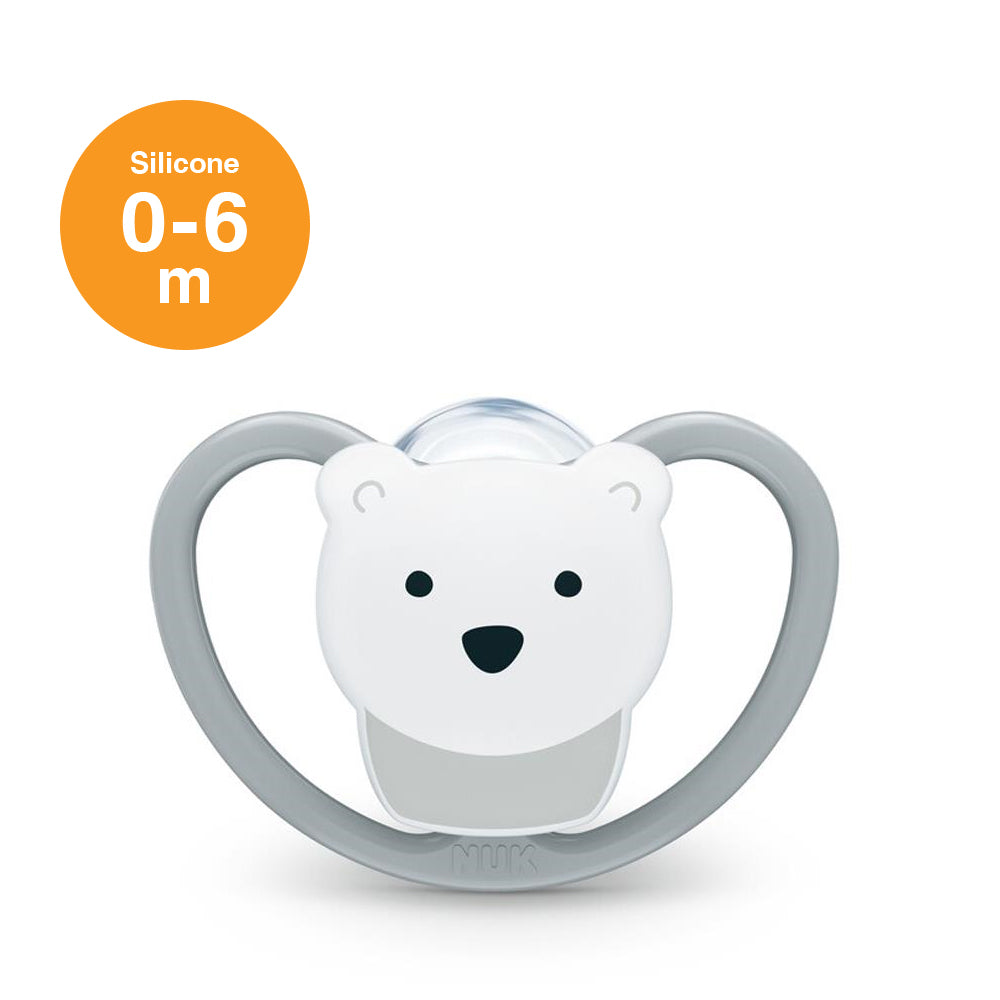 NUK Space Silicone Soother Pacifier 1pc/box - 0-6 Months - White