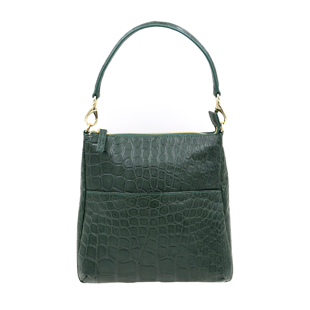 SANCHŌ Genuine Crocodile Leather Top Handle Bag - Green – OG Singapore