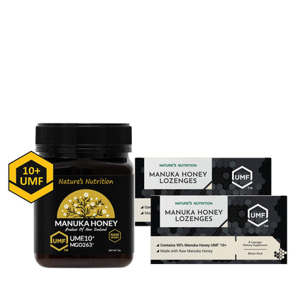 Nature's Nutrition Manuka UMF 10+ 1kg + Manuka Lozenges UMF 10+ (2 Packs)