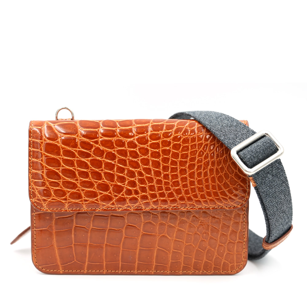 lady　0724 SANCHŌ Genuine Crocodile Leather Crossbody Bag - Toffee – OG Singapore
