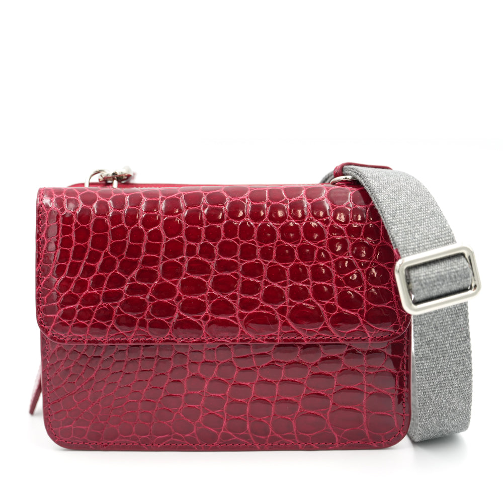 SANCHŌ Genuine Crocodile Leather Crossbody Bag - Wine – OG Singapore
