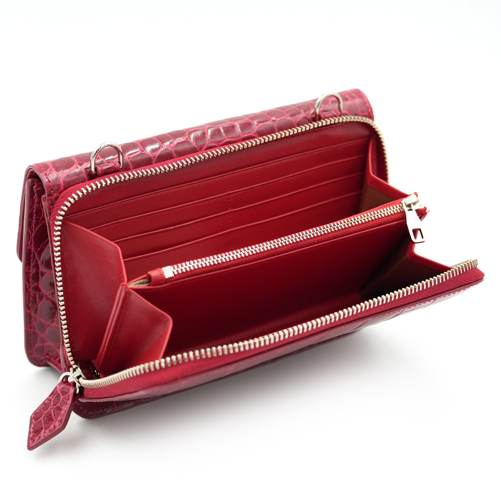 SANCHŌ Genuine Crocodile Leather Crossbody Bag - Wine – OG Singapore