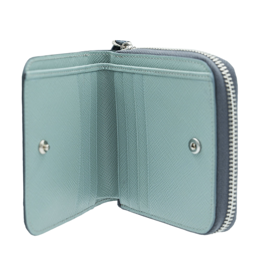 SANCHŌ Crocodile Leather Ladies Short Wallet - Grey