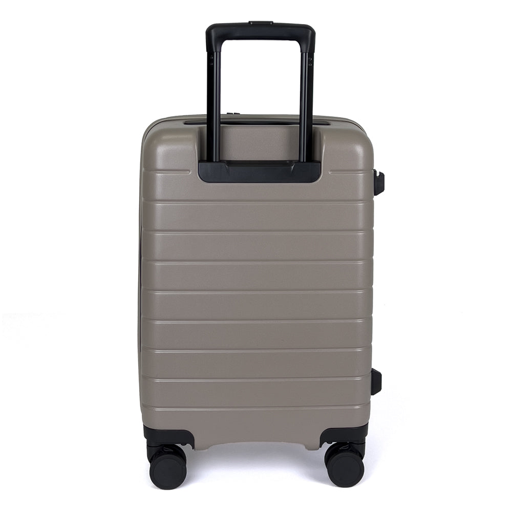 turaco 20" Silent Double-Wheel Expandable Polycarbonate Hard Case Luggage with Anti-Theft Zipper & TSA Lock - Beige