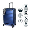 turaco 25" Silent Double-Wheel Expandable Polycarbonate Hard Case Luggage with Anti-Theft Zipper & TSA Lock - Navy Blue