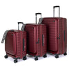 turaco 25" Silent Double Wheel Expandable Polycarbonate Hard Case Luggage with Anti-Theft Zipper & TSA Lock - RED